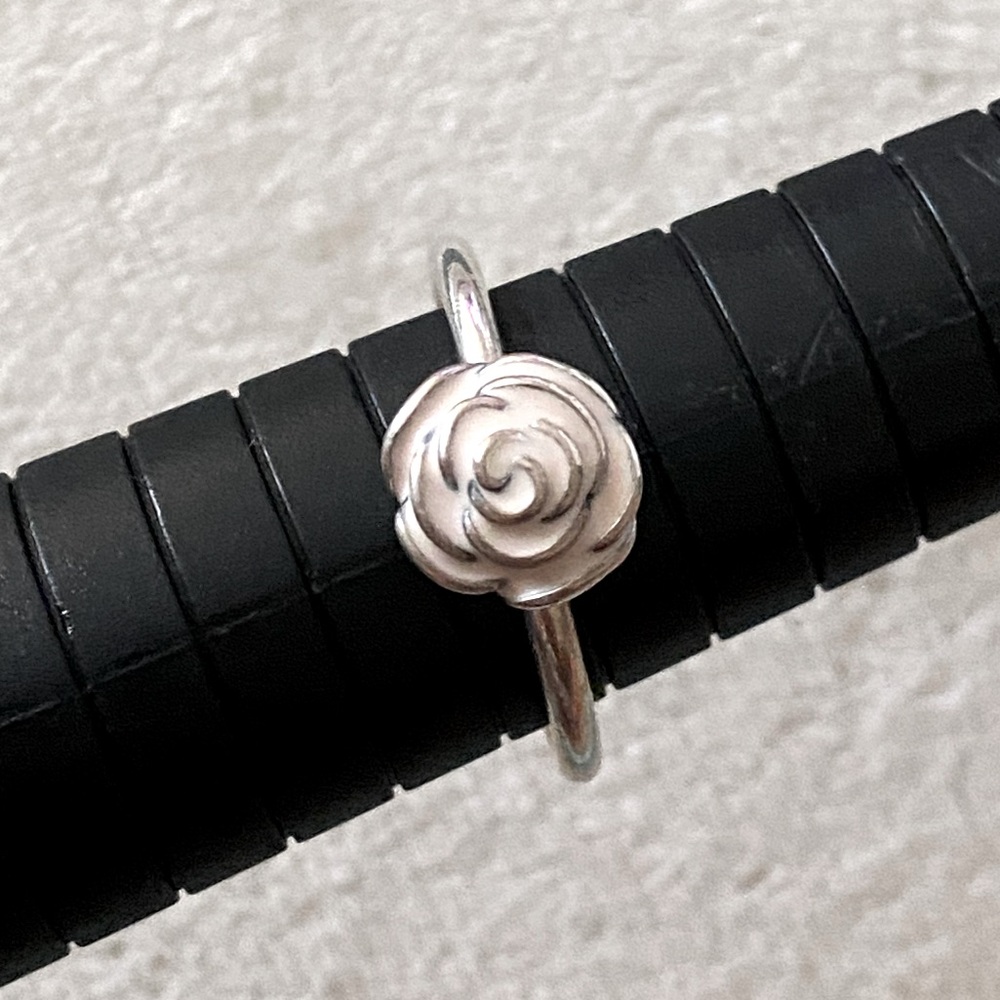 SOLD Vintage Pandora rose ring 925 sterling silver ALE 60